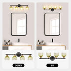 TALOYA Bathroom Vanity Light Fixtures, 4-Light Modern Black and Gold Wall Lights - Image 8