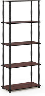 Furinno TURN-S-TUBE Storage Shelves, 5-Tier Book Shelf, Corner Shelf, Toolless - Image 5