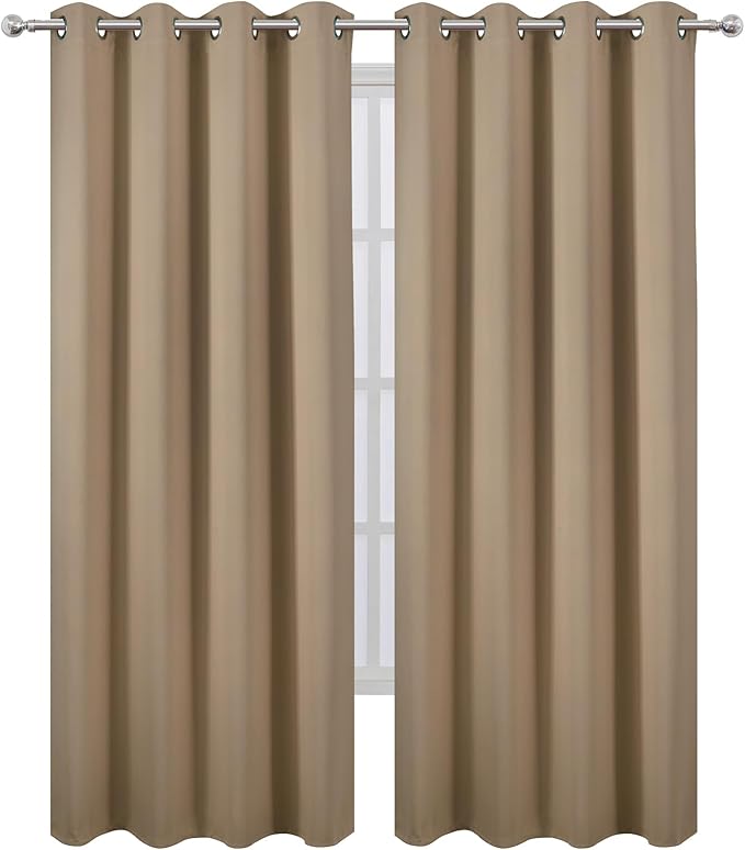 LEMOMO Natural Thermal Blackout Curtains/52 x 95 Inch/Set of 2 Panels Room - Image 2
