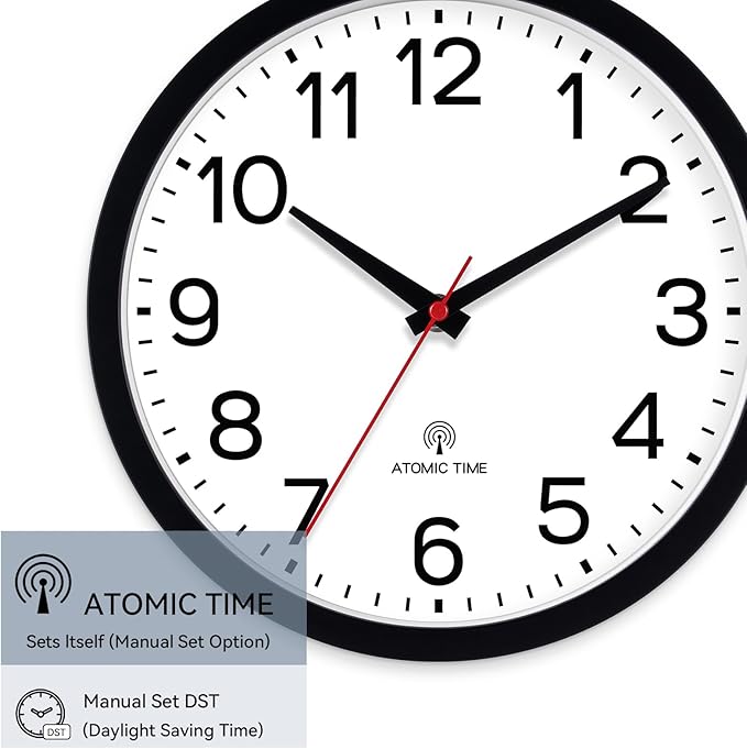 AKCISOT Atomic Black Wall Clock Analog Clocks - Image 4