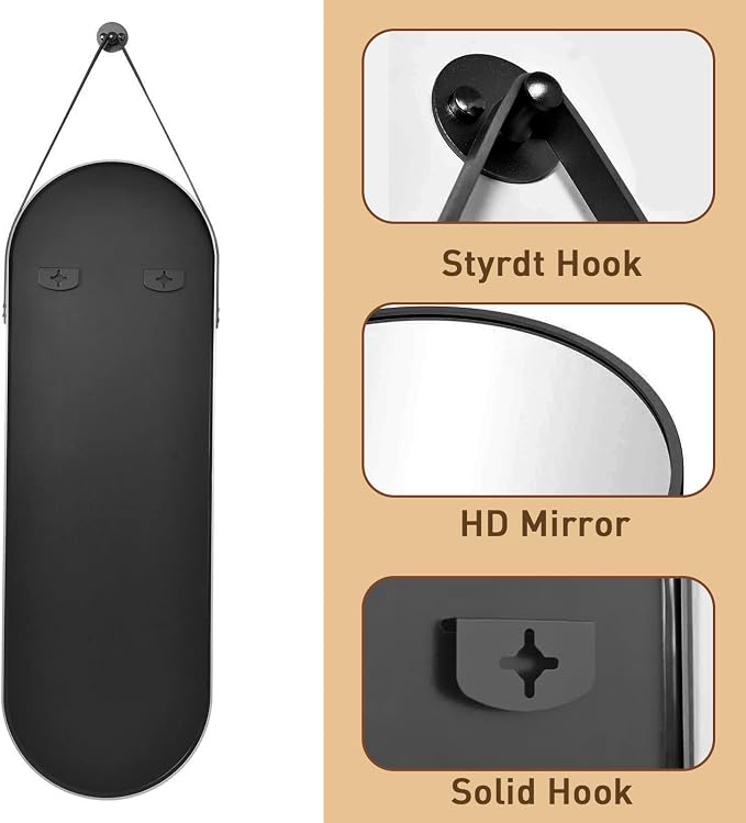 Full Length Mirror, Oval Wall Mounted Mirror - Image 5