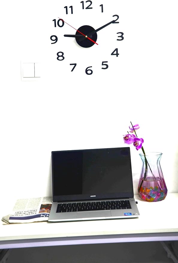 OceeK DIY Wall Clock, Fluorescence Modern Silent Non-Ticking, Battery Operated - Image 2