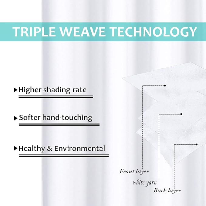 NICETOWN Pure White 100% Blackout Lined Curtains, 2 Thick Layers Narrow Wide - Image 6