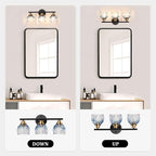 TALOYA Bathroom Vanity Light Fixtures, 3-Light Modern Black and Gold Wall - Image 8