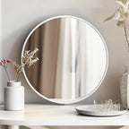 White Round Mirror 18 inch, Bathroom Mirror, Round Wall Mirrors - Image 6