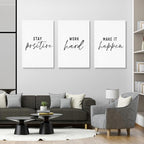 GUBIYU Black and White Inspirational Wall Art Stay Positive Work Hard Make it - Image 5
