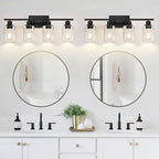 Indoi 4-Light Bathroom Light Fixtures, Matte Black Modern Vanity Lights - Image 7
