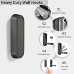 4PCS Foldable Wall Hooks, Flip Down Design - Image 2