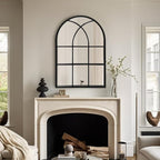 Dewfig Arched Window Wall Mirror, Vanity Mirrors - Image 3