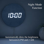 Minimalist LED Digital Wall Clock – USB Powered | Marble Style | 12/24 Hour - Image 4
