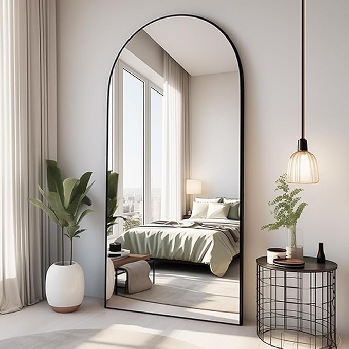 Dewfig Arched Full Length Mirror, Full Body Mirrors - Image 2