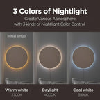 mooas Full Moon LED Silent Wooden Digital Wall Clock - Image 4