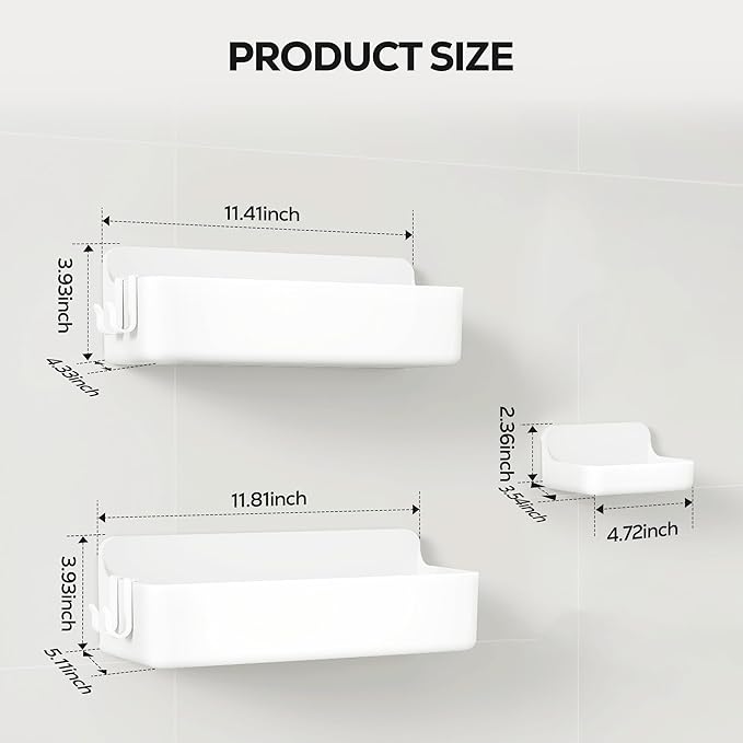 Nieifi Adhesive Wall Shelf, Shower Shelves, Shower Organizer - Image 2