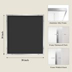 Koonmi Silver Rectangle Wall Mirror, 30x30 Inch Bathroom Mirror, Aluminum Frame - Image 2