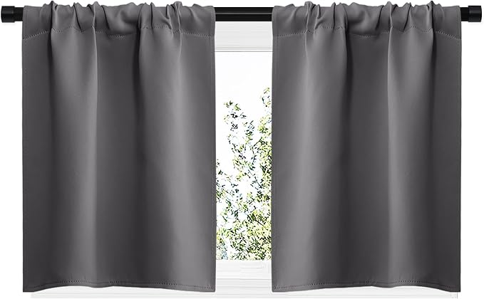 NICETOWN Short Curtains, Home Decoration Thermal Insulated Rod Pocket Blackout - Image 2
