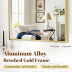 VooBang Wide Arched Wall Mirror, 38 x 40 inch Arch Bathroom Mirror, Wall - Image 4