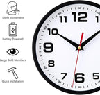 Wall Clock Silent Non-Ticking Modern Clocks Battery Operated 8 Inch Small - Image 2