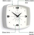 JONES CLOCKS® Movie Wall Clock | Retro Rectangular Clock | 10 inch | White | - Image 6