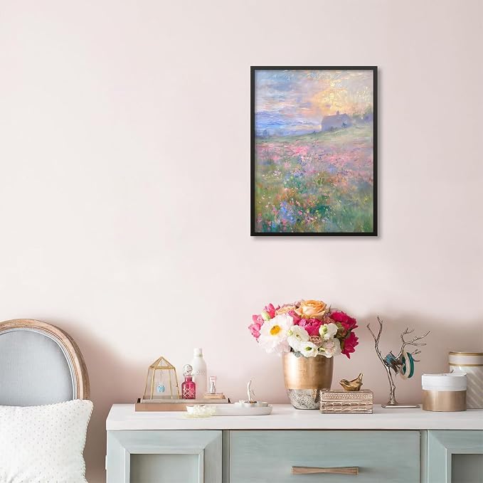 Pastel Nature Floral Poster Vintage French Country Landscape Wall Art Colorful - Image 4