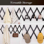 SCUNDA Wall Rack with 20 Hooks, Wooden Wall Expandable Coat Rack - Image 3