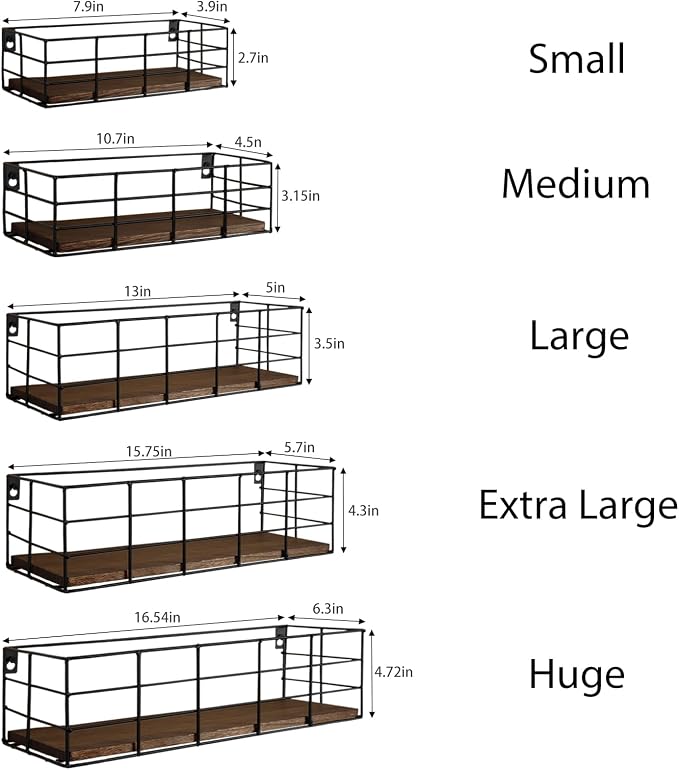 Fixwal Hanging Floating Shelves, 5 Sets of Mounted Shelves - Image 3
