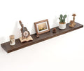 Floating Shelves for Wall Decor, 8 Inch Deep Rustic Solid Elm Wood Floating by FLYJOE