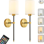 Battery Operated Wall Sconce Set of Two, Wireless Rechargeable Wall Light by KARTOOSH