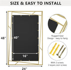 Brushed Gold Bathroom Mirror, Hang Horizontally or Vertically - Image 2