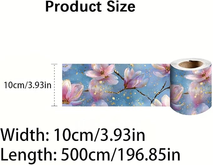 Magnolia Flower Wallpaper Border 196x4 Inch Peel and Stick Wall Border Pink - Image 8