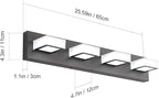 Ralbay LED Black 4 Lights Acrylic Lighting Fixtures Modern Matte Black Bathroom - Image 6