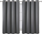 LEMOMO Frost Grey Thermal Blackout Curtains/52 x 54 Inch/Set of 2 Panels Room - Image 2