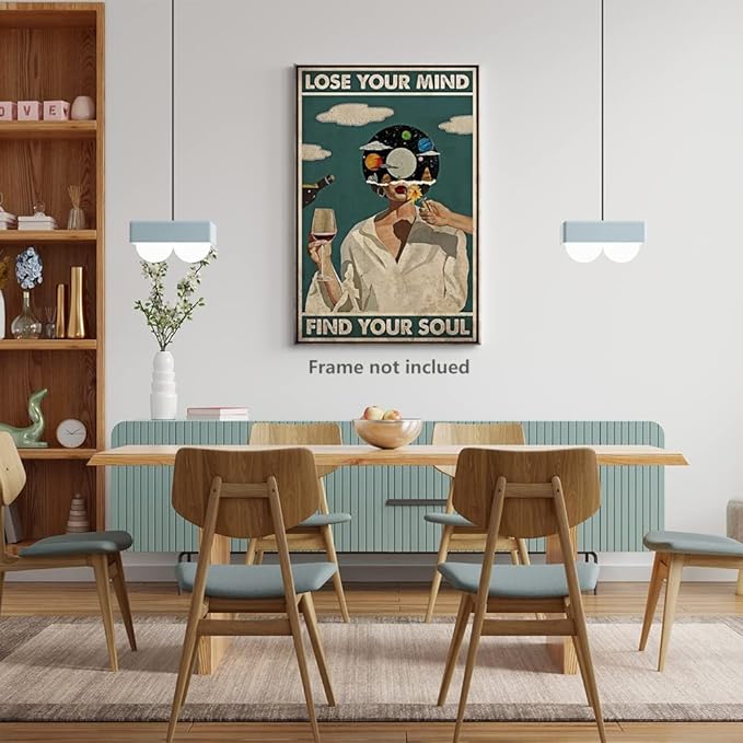 Vintage Lose Your Mind Find Your Soul Poster Mental Health Inspirational Quote - Image 2