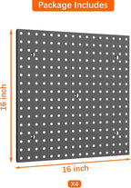 WALMANN 4 PCS 16" x 16" Metal Pegboard Panels - Image 4