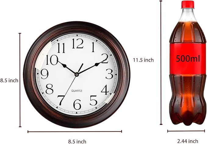 KECYET Wall Clocks Battery Operated Silent Non-Ticking Wall Clock 8.5 Inch - Image 4