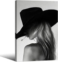 FuSatisYilife Trendy Black And White Framed Wall Art Cool Western Woman Smoking by FuSatisYilife