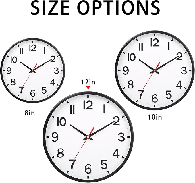 Wall Clocks Battery Operated 12 inch Modern Wall Clock, Silent Non Ticking Wall - Image 5