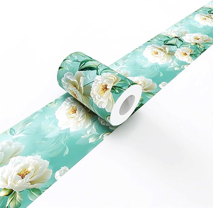 Wallpaper Border 3D Floral White Peony Peel and Stick Wall Border Self Adhesive - Image 2