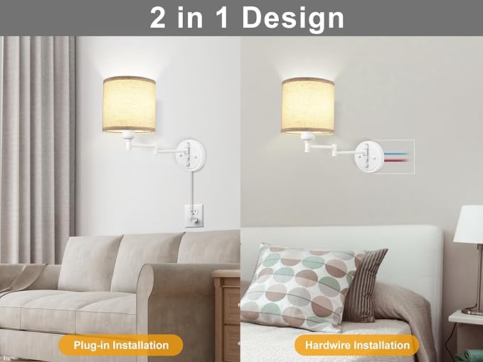 GOODATE Plug in Wall Sconces - Image 6