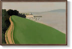 Vintage Framed Green Abstract Landscape Wall Art, Modern Minimalist Coastal - Image 8