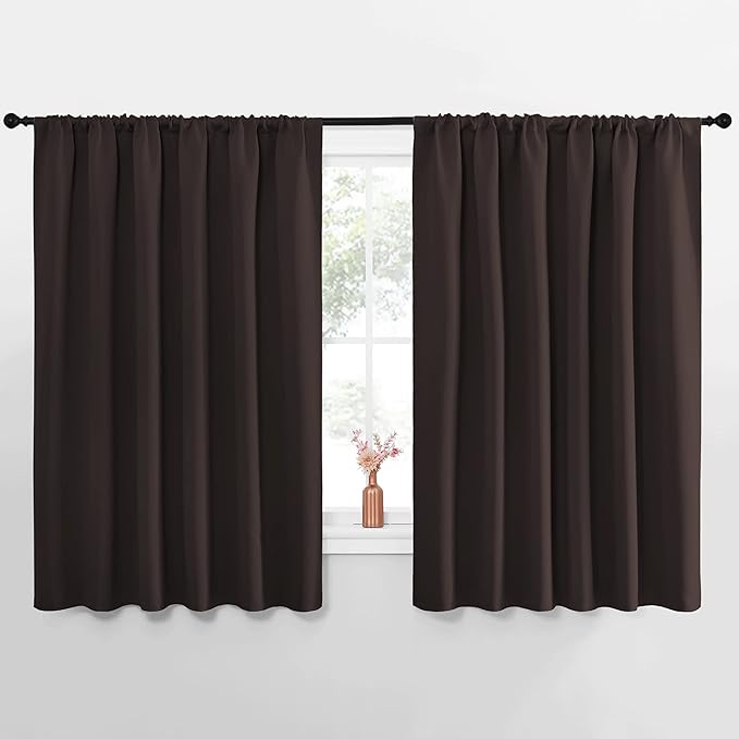 NICETOWN Blackout Curtains for Bedroom, Toffee Brown, 1 Pair, 62 by 63-inch by NICETOWN