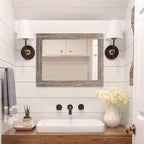 AAZZKANG Mirror with Wood Framed Rectangle Rustic Wall Mirrors Decor Large - Image 7