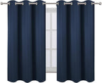 LEMOMO Navy Blue Blackout Curtains 42 x 54 Inch Length Set of 2 Panels Grommet - Image 2