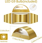 Aipsun Brushed Brass Wall Sconce Indoor Wall Lights Hardwired 1 Pack Up and - Image 3