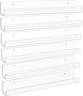 upsimples 6 Pack Clear Acrylic Shelves, 1.7" x12" Clear Wall Shelves by upsimples