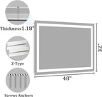 Koonmi 48"x32" LED Mirror for Bathroom, 90CRI Anti-Fog Vanity Mirror - Image 9
