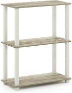 Furinno TURN-S-TUBE Storage Shelves, 3-Tier Book Shelf, Corner Shelf, Toolless - Image 5