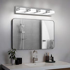 Modern LED Bathroom Lights Fixtures 4-Light, Stainless Steel Chrome Acrylic - Image 6