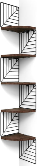 Love-KANKEI Corner Shelf Wall Mount of 5 Tier, Rustic Wood Floating Shelves by Love-KANKEI