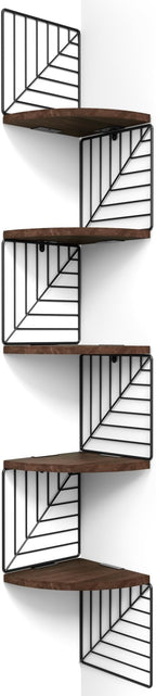 Love-KANKEI Corner Shelf Wall Mount of 5 Tier, Rustic Wood Floating Shelves by Love-KANKEI