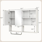 Medicine Cabinet, Wooden Bathroom Wall Cabinet - Image 2